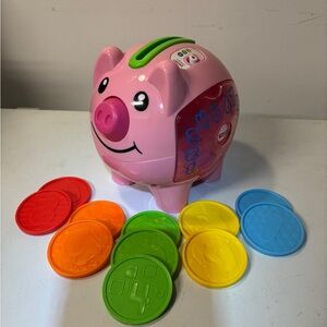 Fisher Price Laugh & Learn Smart Stages Pink Piggy Bank 2014 Tested & Working!